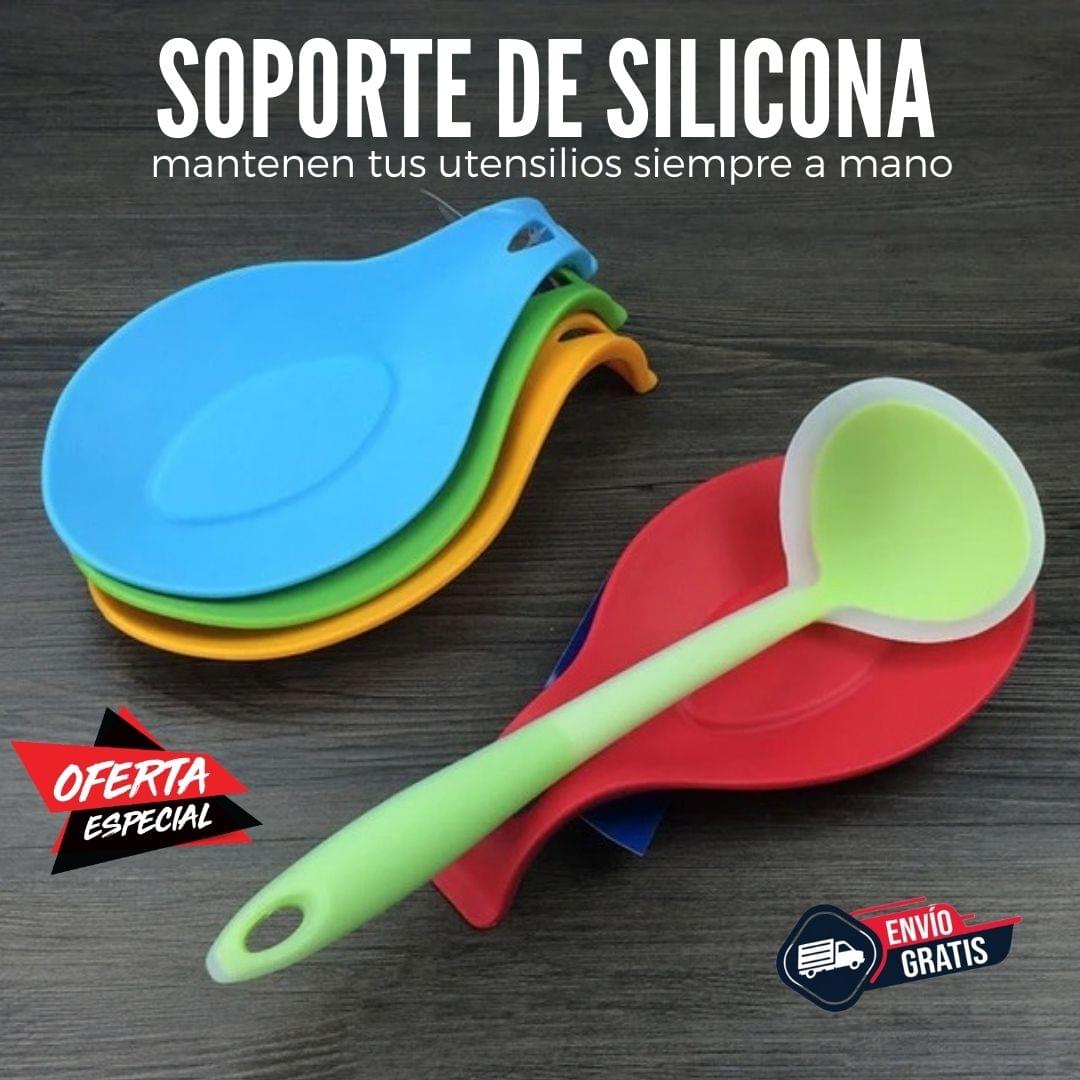 Paquete de 5 soportes para cucharas de cocina de silicona, soporte para  cucharas de cocina de silicona flexible en forma de almendra, soporte para  cucharas y cucharones para utensilios de cocina, YONGSHENG